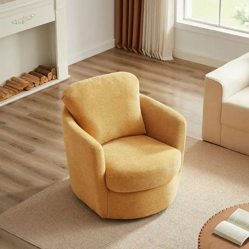 360° Swivel Barrel Accent Chair - Corduroy, Chenille, Boucle for 1