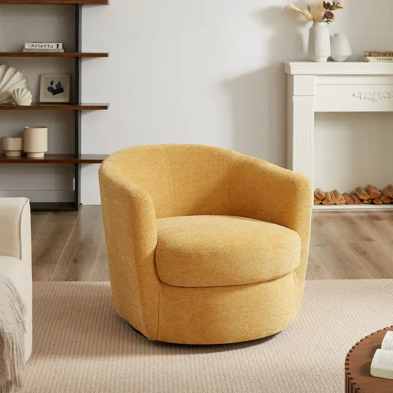 360° Swivel Barrel Accent Chair - Corduroy, Chenille, Boucle for 1