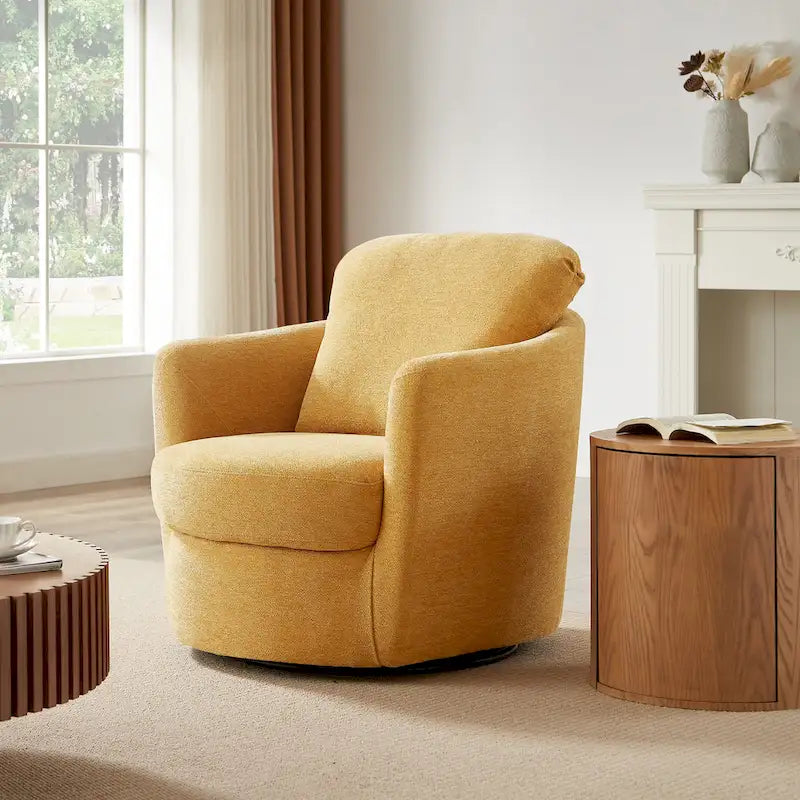 360° Swivel Barrel Accent Chair - Corduroy, Chenille, Boucle for 1