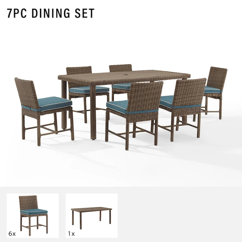 Crosley Bradenton 7Pc Outdoor Wicker Dining Set