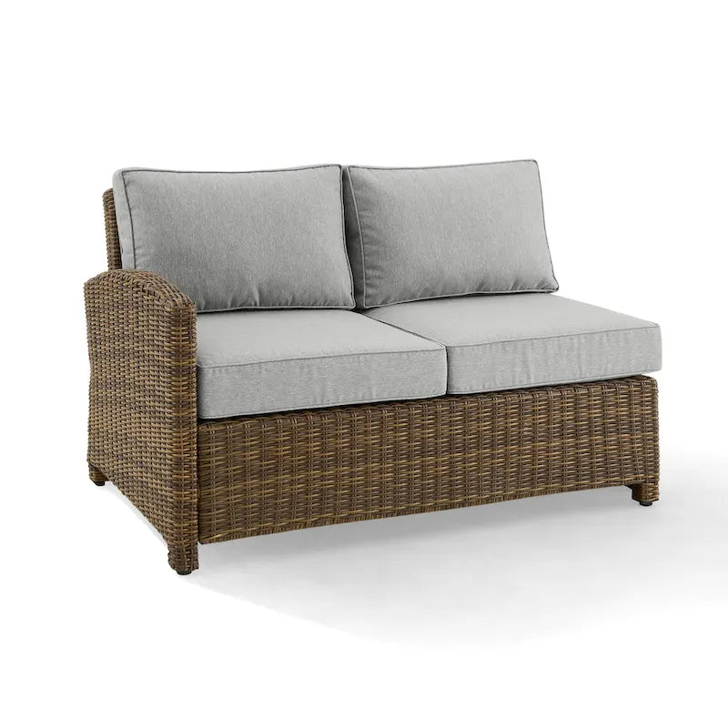 Crosley Bradenton Outdoor Wicker Sectional Left Side Loveseat - 52.75  W x 31.5  D x 32.5  H