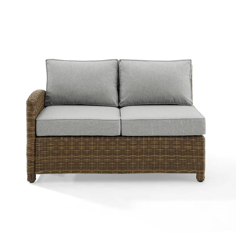 Crosley Bradenton Outdoor Wicker Sectional Left Side Loveseat - 52.75  W x 31.5  D x 32.5  H