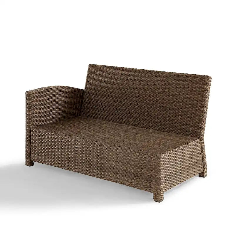 Crosley Bradenton Outdoor Wicker Sectional Left Side Loveseat - 52.75  W x 31.5  D x 32.5  H