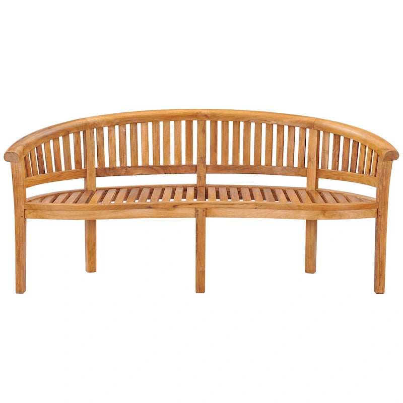 Chic Teak Peanut Teak Wood Triple Outdoor Patio & Garden Bench, Commercial Grade