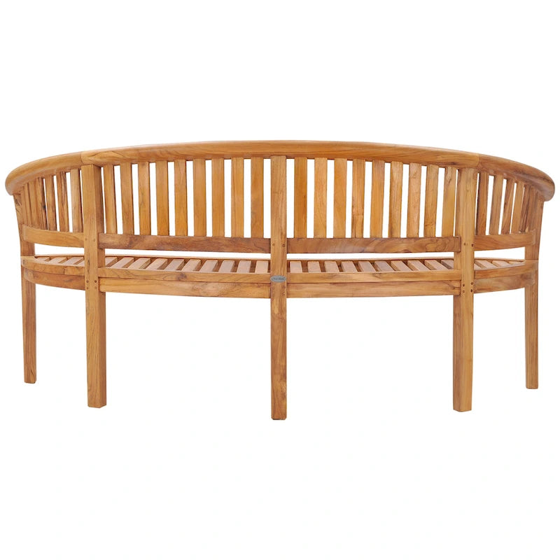 Chic Teak Peanut Teak Wood Triple Outdoor Patio & Garden Bench, Commercial Grade
