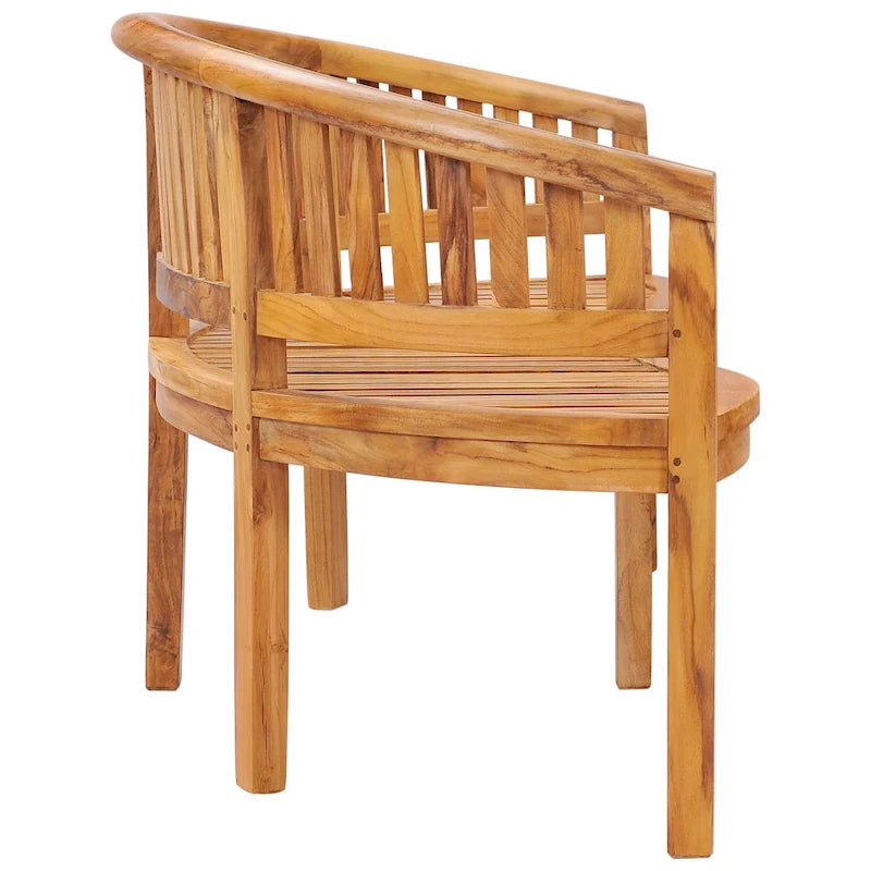 Chic Teak Peanut Teak Wood Triple Outdoor Patio & Garden Bench, Commercial Grade