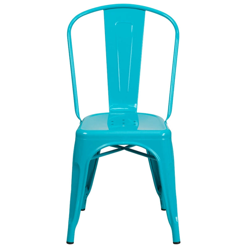 Metal Indoor/ Outdoor Stackable Chair - 20 D x 17.5 W x 33.5 H