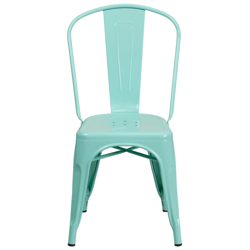 Metal Indoor/ Outdoor Stackable Chair - 20 D x 17.5 W x 33.5 H