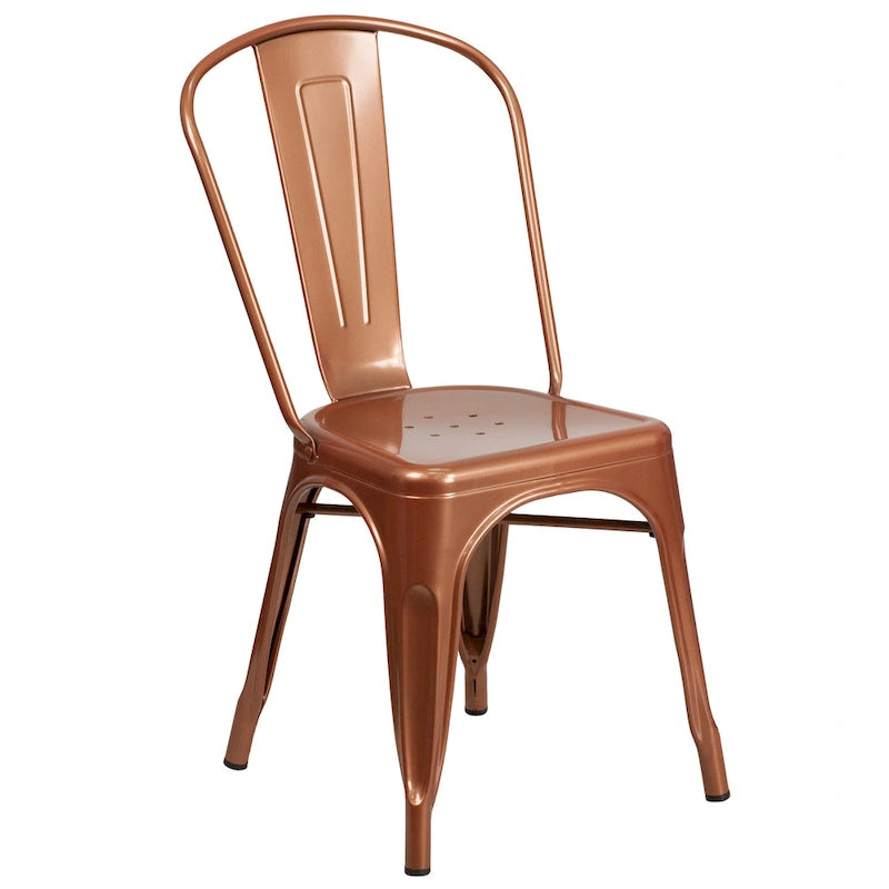 Metal Indoor/ Outdoor Stackable Chair - 20 D x 17.5 W x 33.5 H