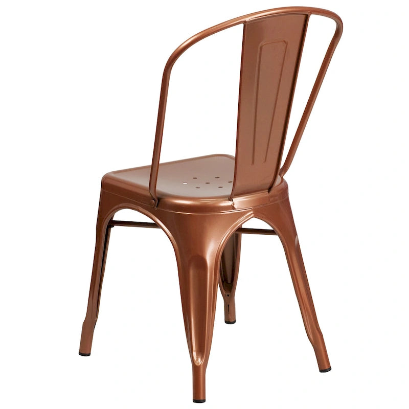 Metal Indoor/ Outdoor Stackable Chair - 20 D x 17.5 W x 33.5 H