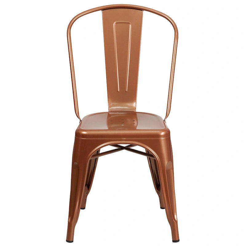 Metal Indoor/ Outdoor Stackable Chair - 20 D x 17.5 W x 33.5 H