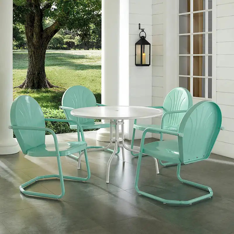Crosley Griffith Aqua 5-piece Metal Outdoor Dining Set - N/A