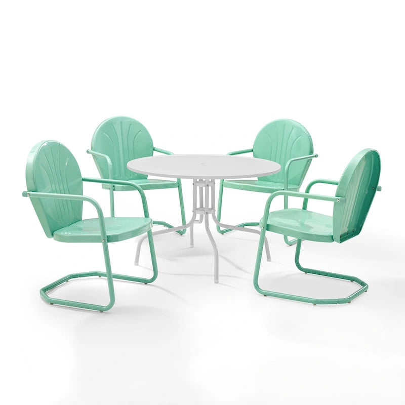 Crosley Griffith Aqua 5-piece Metal Outdoor Dining Set - N/A