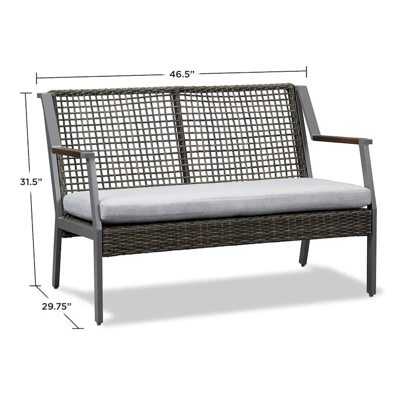 Calvin 46.5  Love Seat Gray by Real Flame