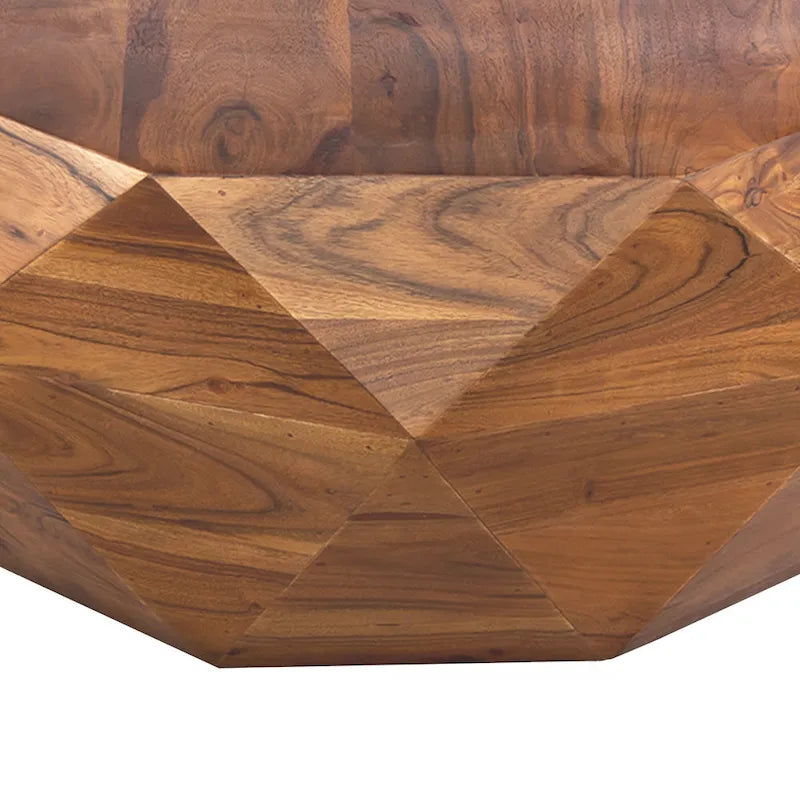 33-Inch Diamond Shape Acacia Wood Coffee Table - Dark Brown