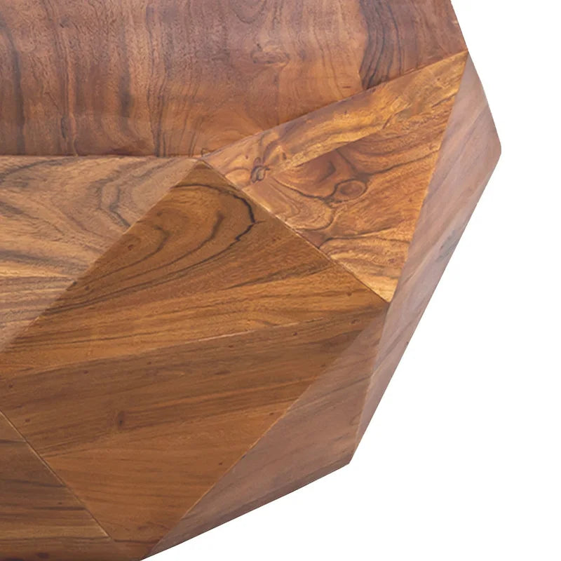 33-Inch Diamond Shape Acacia Wood Coffee Table - Dark Brown