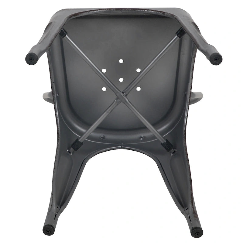 Distressed Metal Indoor/ Outdoor Stackable Chair