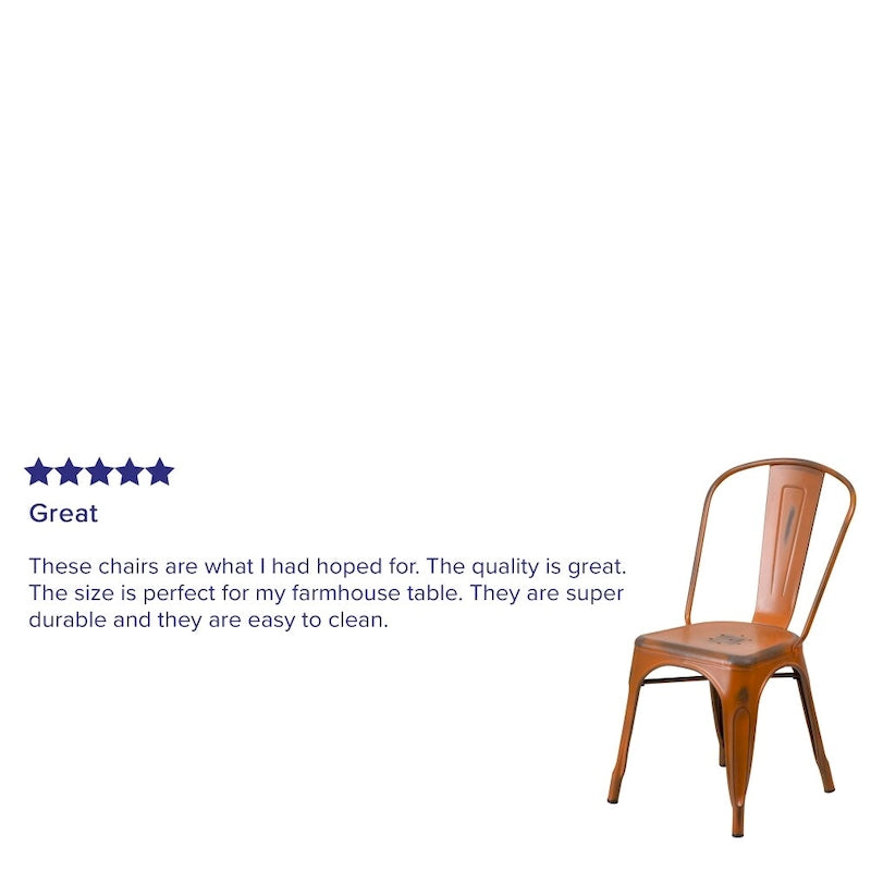 Distressed Metal Indoor/ Outdoor Stackable Chair