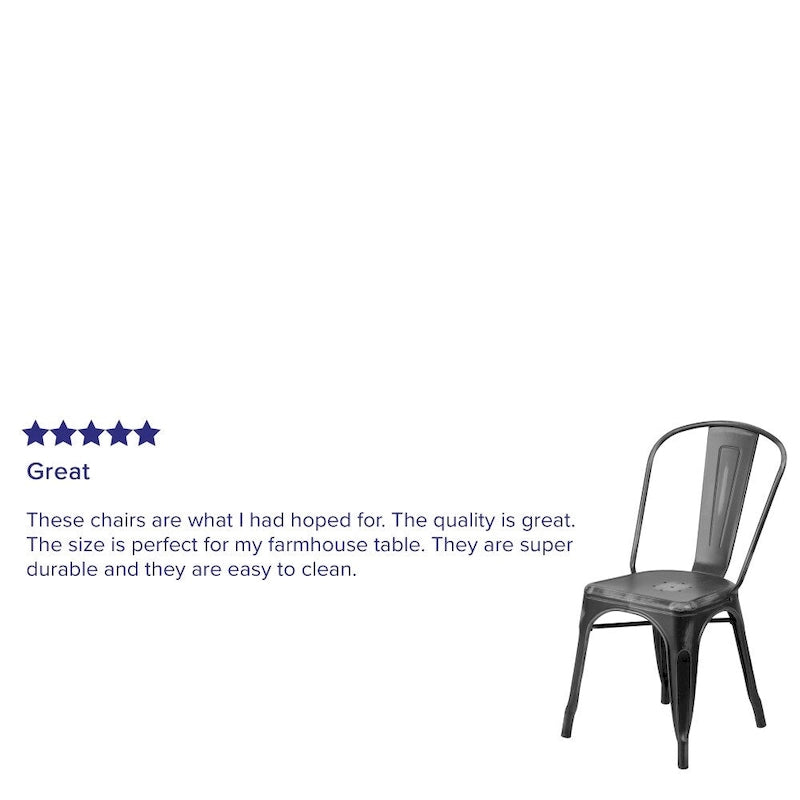 Distressed Metal Indoor/ Outdoor Stackable Chair