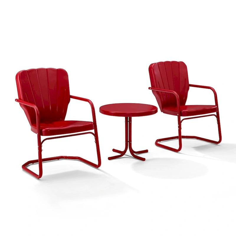 Crosley Ridgeland 3 Piece Outdoor Metal Armchair Set