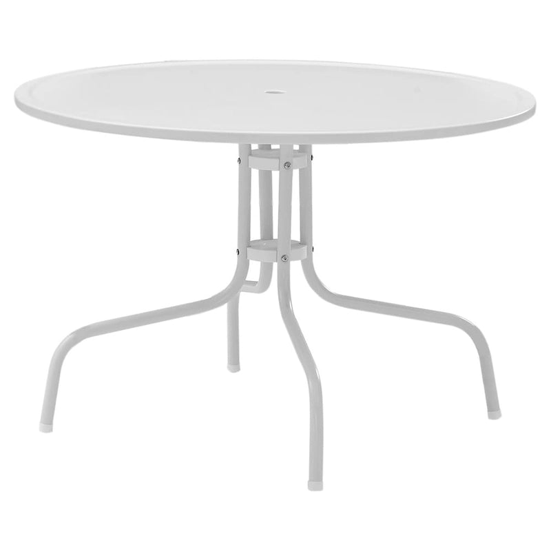 Crosley Griffith White Metal 5-piece Outdoor Dining Set with 39-inch Table and Blue Chairs - N/A