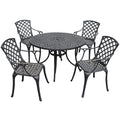 Crosley Sedona 46  Five Piece Cast Aluminum Outdoor Dining Set in Black