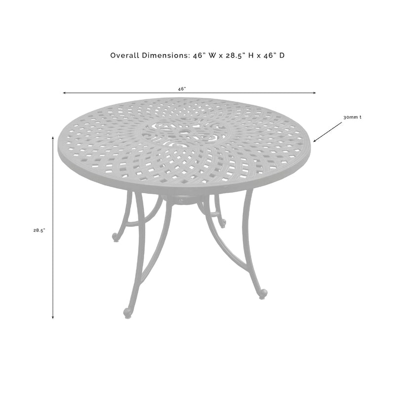 Crosley Sedona 46  Five Piece Cast Aluminum Outdoor Dining Set in Black