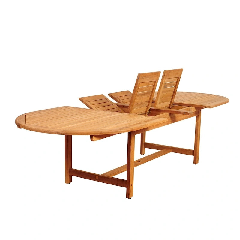 11pc Solid Teak Extendable Outdoor Patio Dining Set - 11 Piece