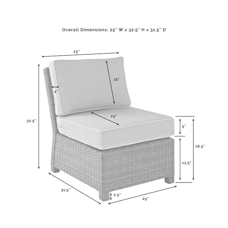 Crosley Bradenton 4-Piece Outdoor Wicker Seating Set with Sand Cushions