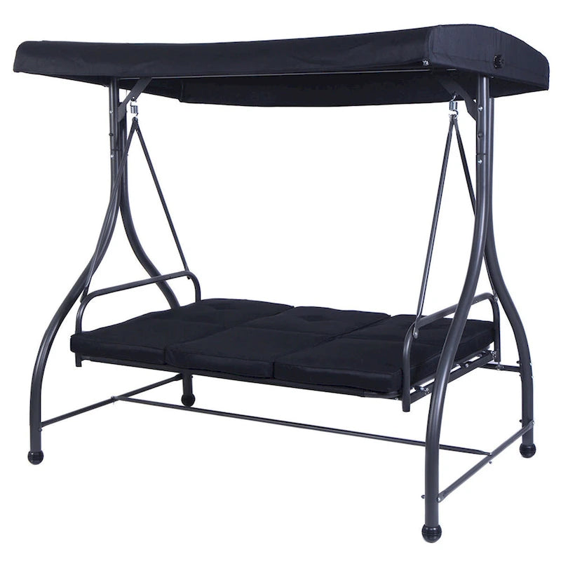 3-Seats Patio Swing Canopy Hammock Porch Swing Glider