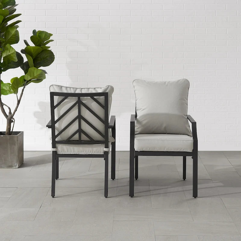 Crosley Otto 2Pc Outdoor Metal Dining Chair Set