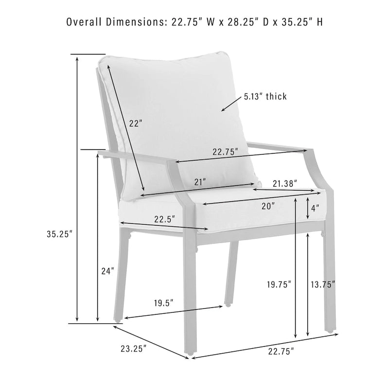 Crosley Otto 2Pc Outdoor Metal Dining Chair Set