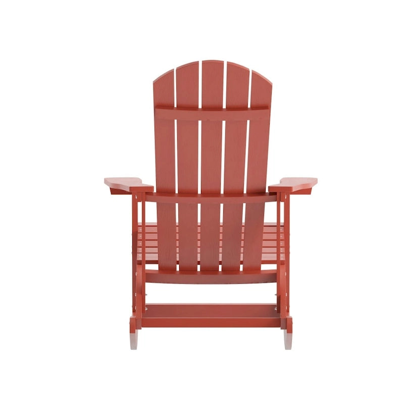 Adirondack Style Poly Resin Wood Rocking Chair for Indoor/Outdoor Use