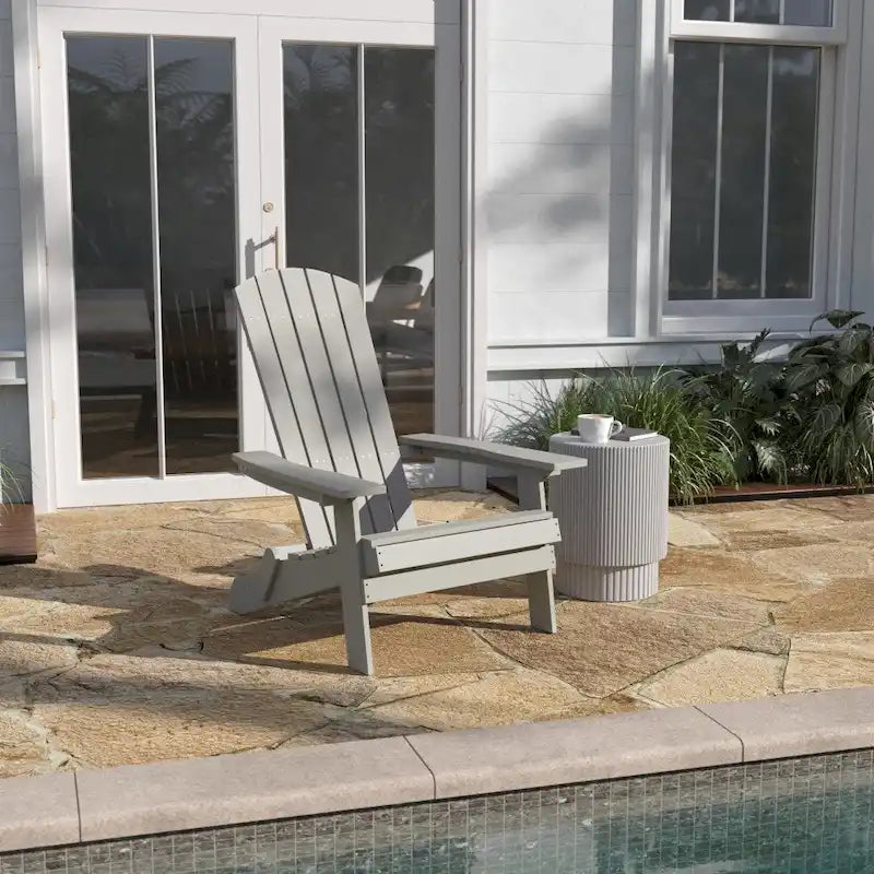 All-Weather Poly Resin Folding Adirondack Chair - Patio Chair