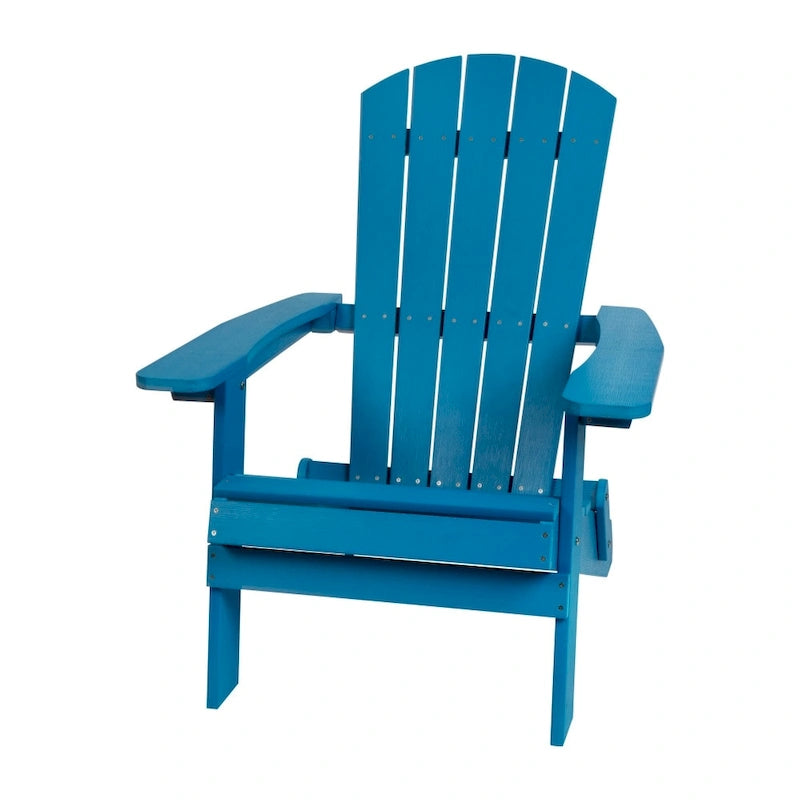 All-Weather Poly Resin Folding Adirondack Chair - Patio Chair