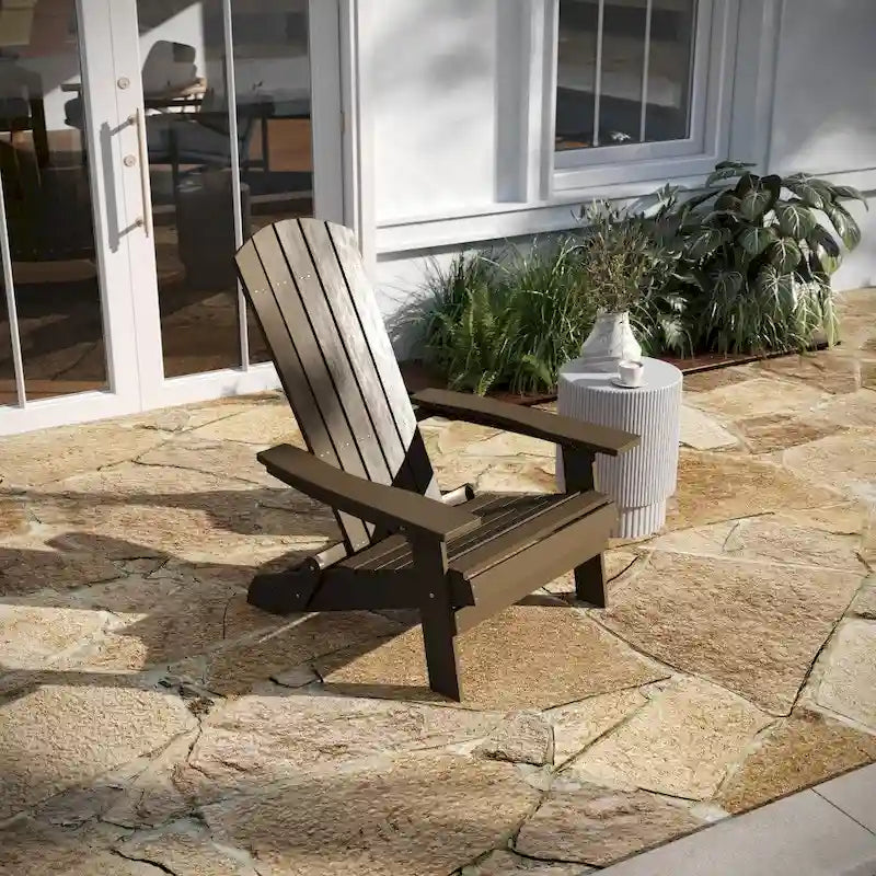 All-Weather Poly Resin Folding Adirondack Chair - Patio Chair