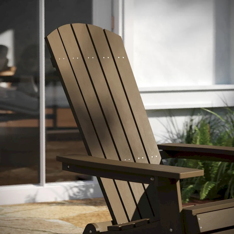 All-Weather Poly Resin Folding Adirondack Chair - Patio Chair