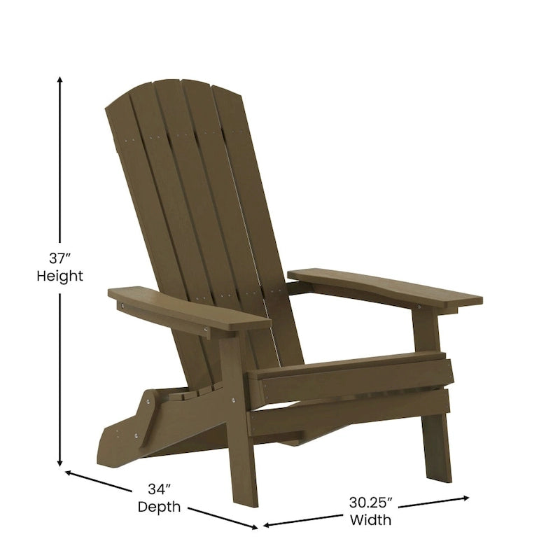 All-Weather Poly Resin Folding Adirondack Chair - Patio Chair