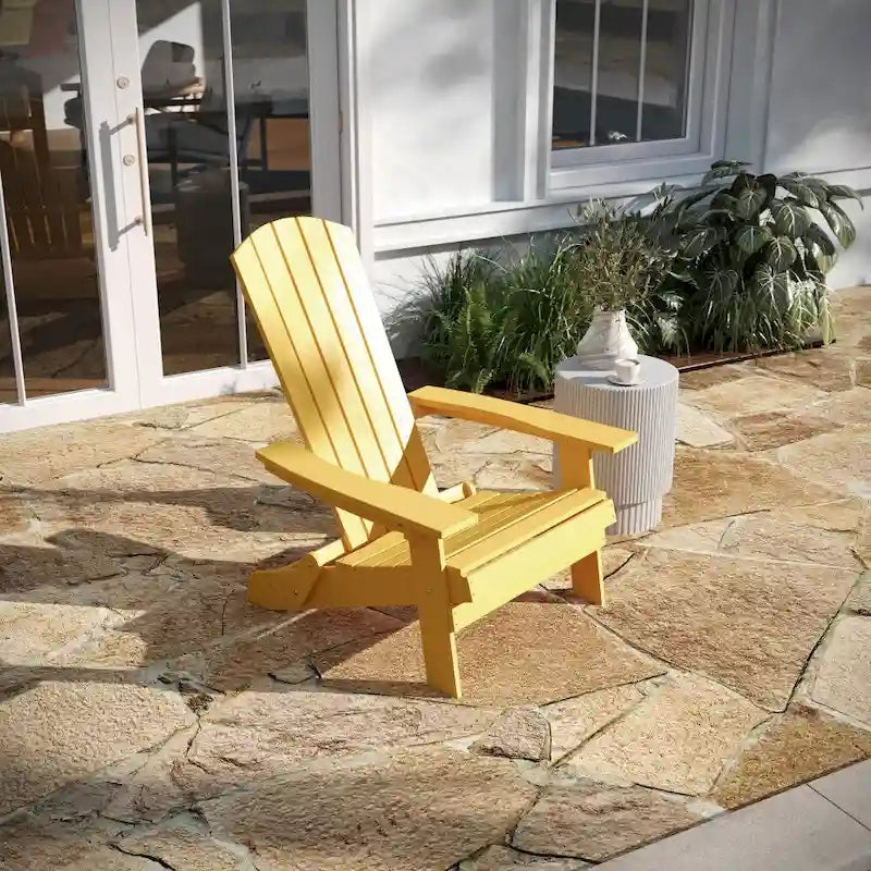 All-Weather Poly Resin Folding Adirondack Chair - Patio Chair