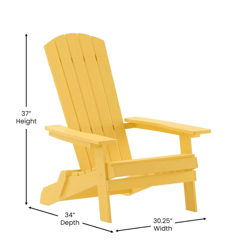 All-Weather Poly Resin Folding Adirondack Chair - Patio Chair