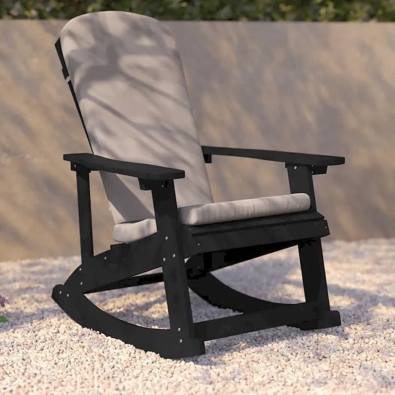 Indoor/Outdoor Rocking Adirondack Chairs with Cushions - Set of 2 - 29.5 W x 37.75 D x 39.5 H