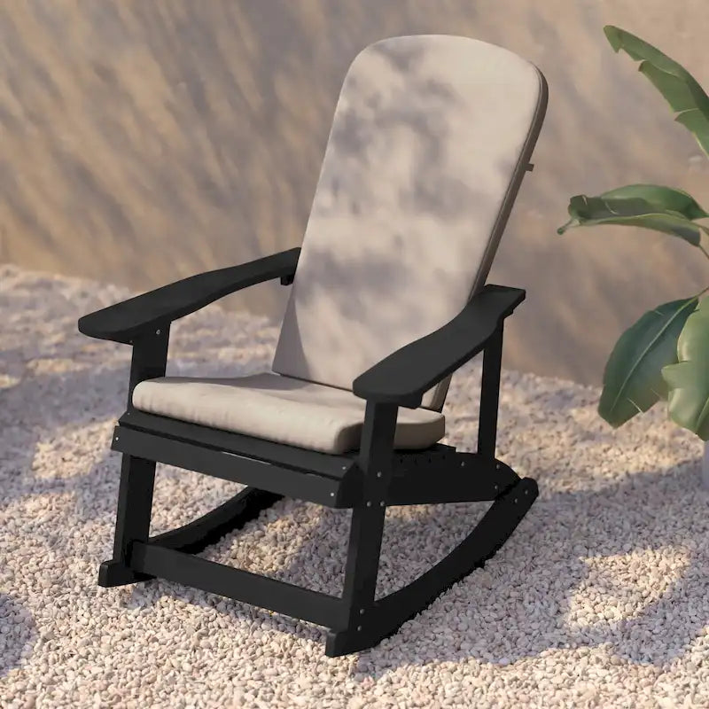 Indoor/Outdoor Rocking Adirondack Chairs with Cushions - Set of 2 - 29.5 W x 37.75 D x 39.5 H
