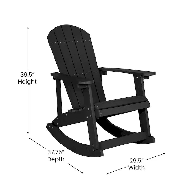 Indoor/Outdoor Rocking Adirondack Chairs with Cushions - Set of 2 - 29.5 W x 37.75 D x 39.5 H