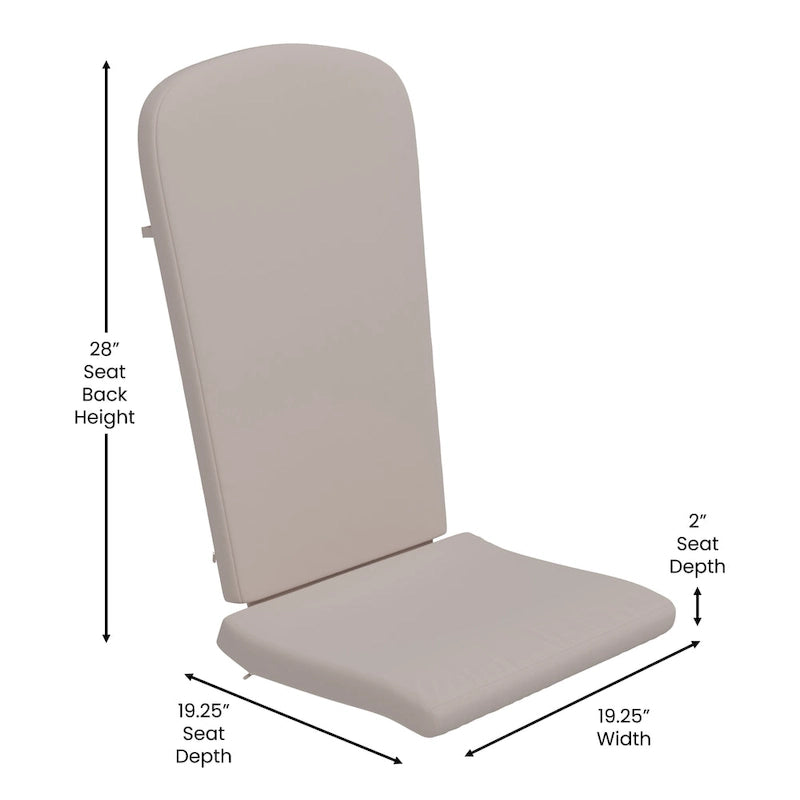 Indoor/Outdoor Rocking Adirondack Chairs with Cushions - Set of 2 - 29.5 W x 37.75 D x 39.5 H
