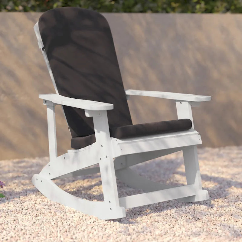 Indoor/Outdoor Rocking Adirondack Chairs with Cushions - Set of 2 - 29.5 W x 37.75 D x 39.5 H