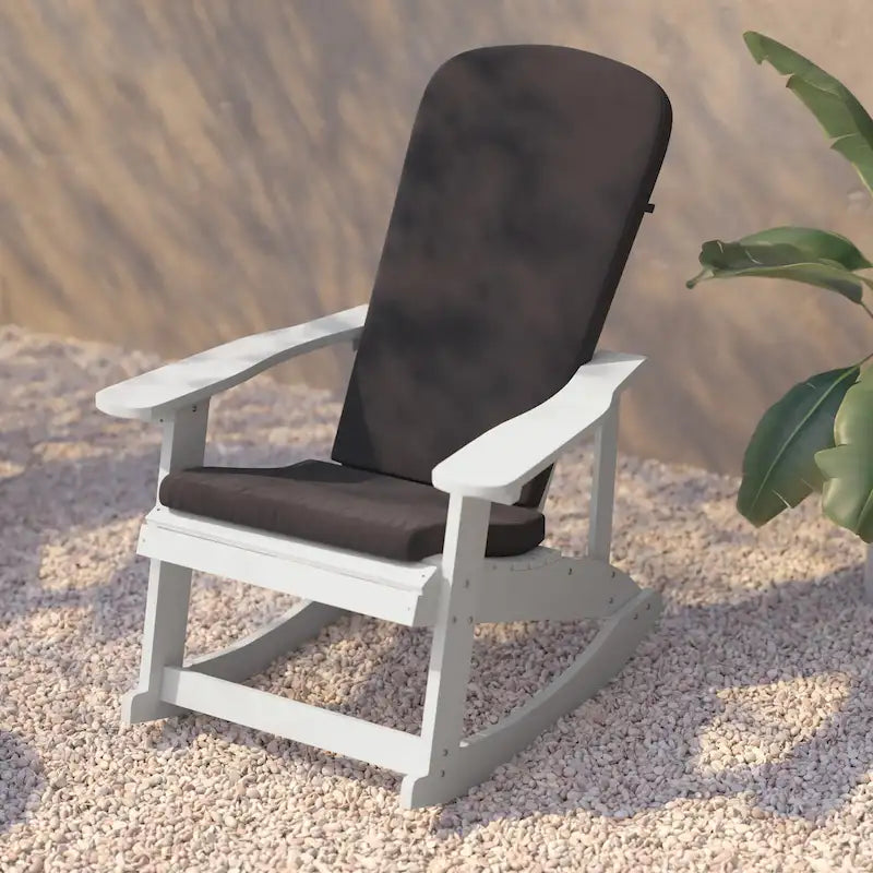 Indoor/Outdoor Rocking Adirondack Chairs with Cushions - Set of 2 - 29.5 W x 37.75 D x 39.5 H