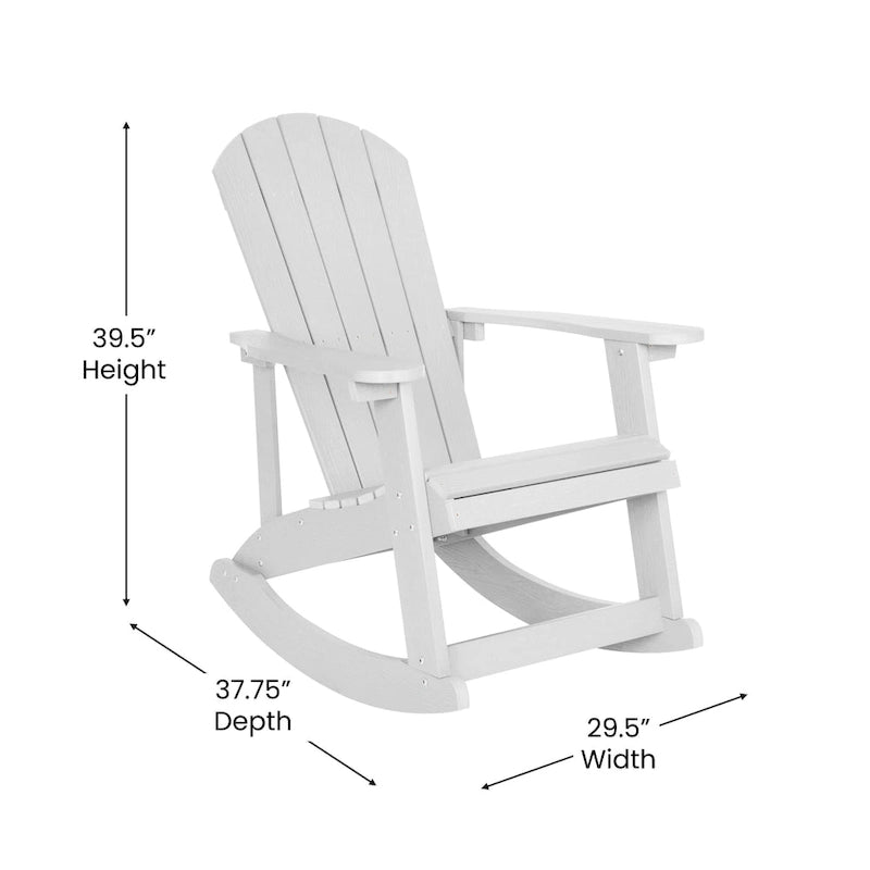 Indoor/Outdoor Rocking Adirondack Chairs with Cushions - Set of 2 - 29.5 W x 37.75 D x 39.5 H