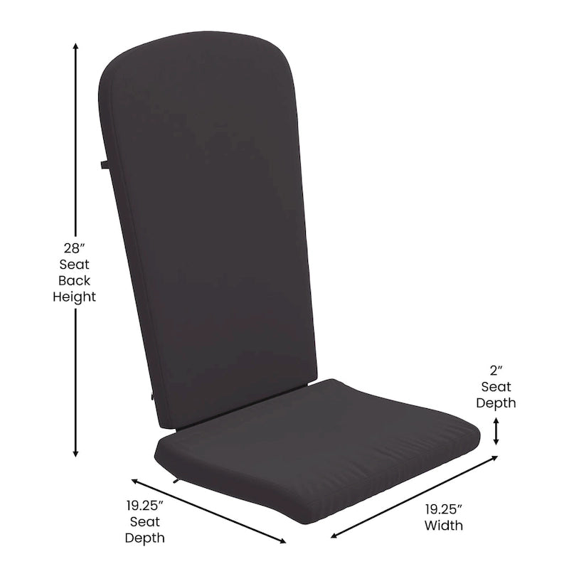 Indoor/Outdoor Rocking Adirondack Chairs with Cushions - Set of 2 - 29.5 W x 37.75 D x 39.5 H