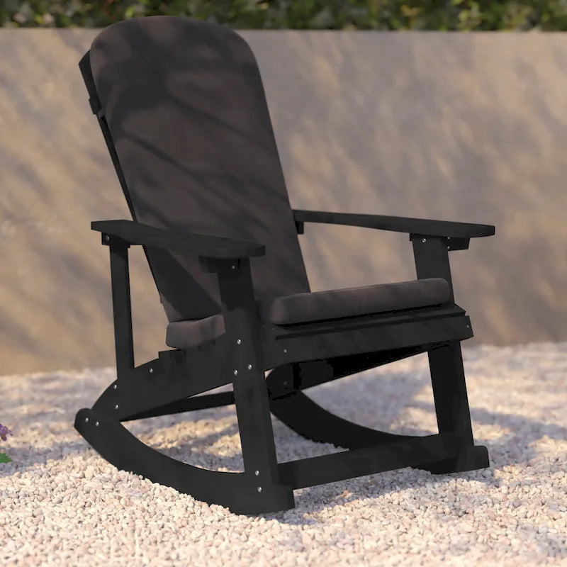 Indoor/Outdoor Rocking Adirondack Chairs with Cushions - Set of 2 - 29.5 W x 37.75 D x 39.5 H