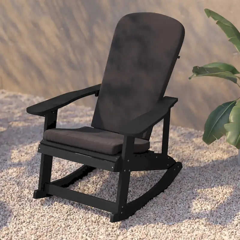 Indoor/Outdoor Rocking Adirondack Chairs with Cushions - Set of 2 - 29.5 W x 37.75 D x 39.5 H